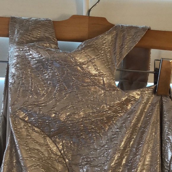 Gold One Shoulder Accent Dress - Picture 3 of 4